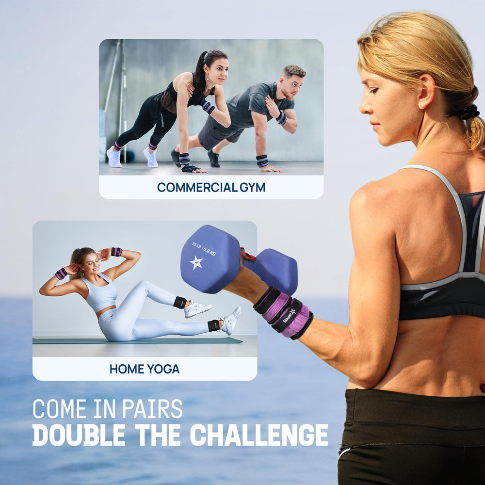 Yes4All wrist weights worn while walking demonstrating added resistance and steady fit