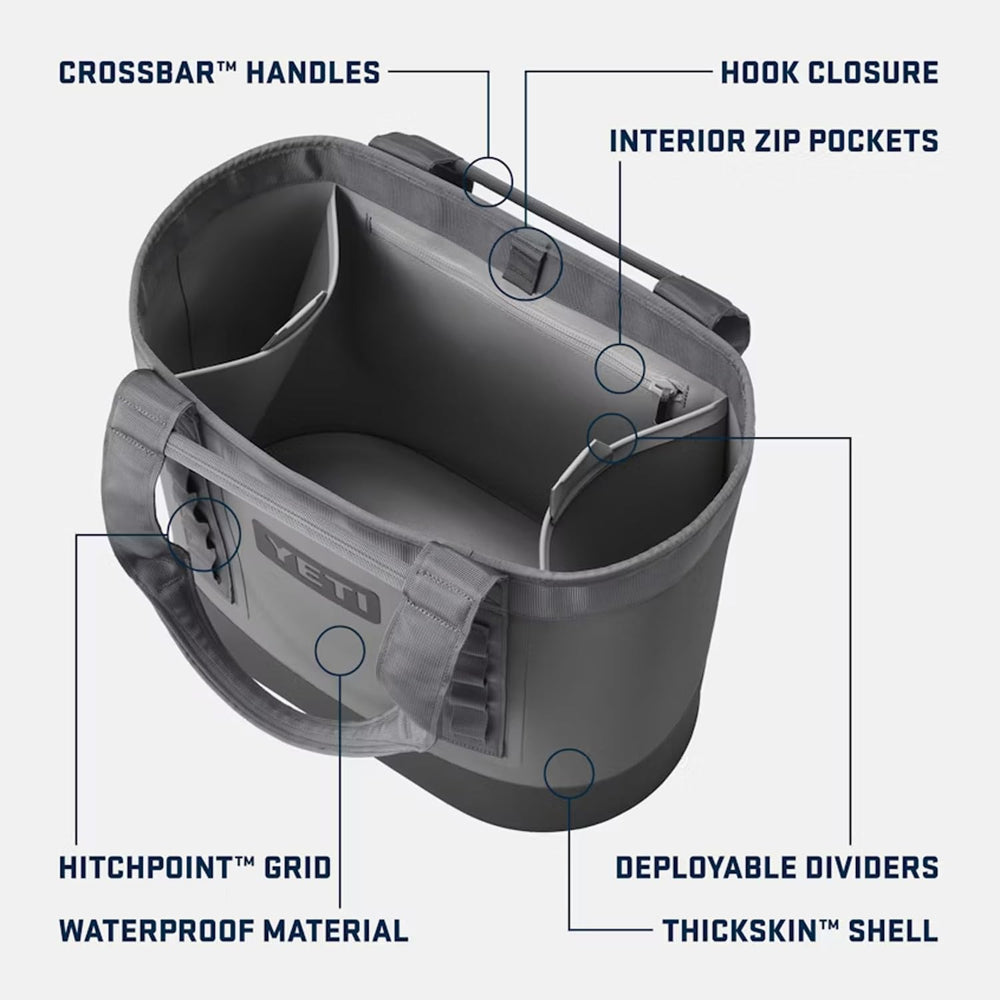 YETI Camino 35 crossbar handle and shoulder strap for comfortable carry options