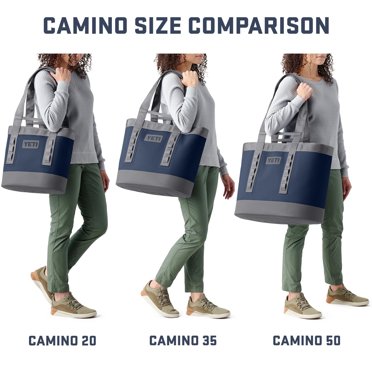 YETI Camino 35 on sandy beach lifestyle shot showing easy-clean performance