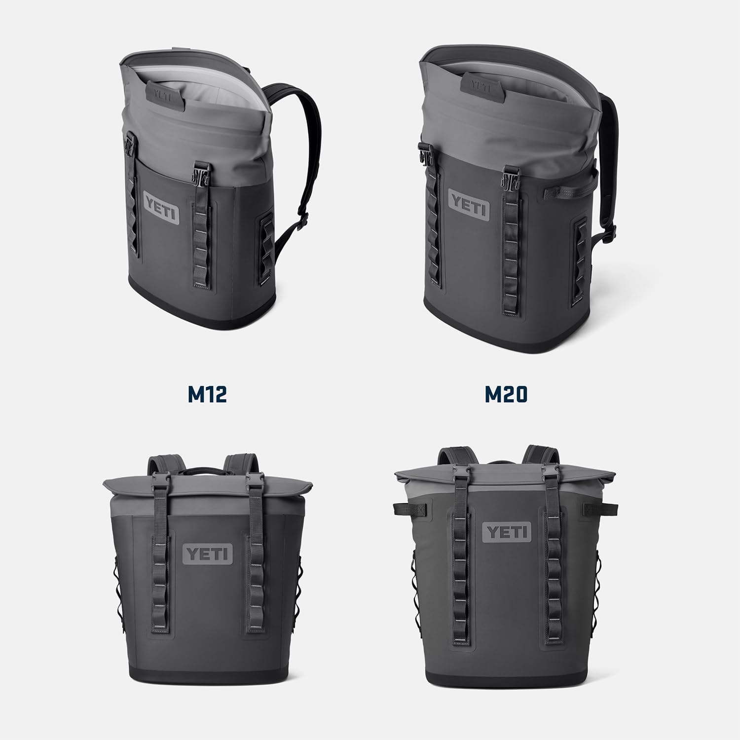 YETI Hopper M20 padded straps and top handle showing comfortable carrying options