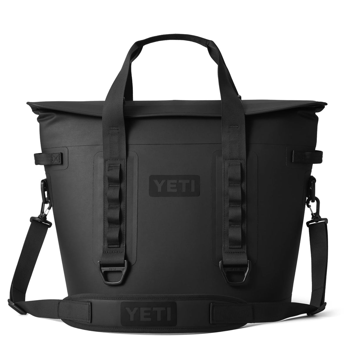 YETI Hopper M30 front view showing durable design and carrying handles for portability