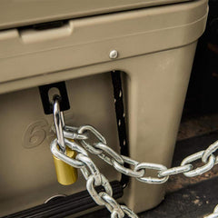 YETI bracket paired with a padlock to show possible security setup