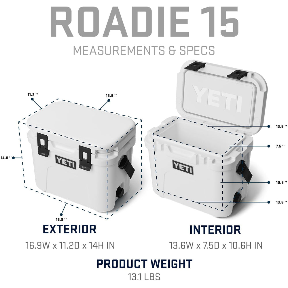 YETI Roadie 15 Bearfoot non-slip feet on boat deck preventing sliding