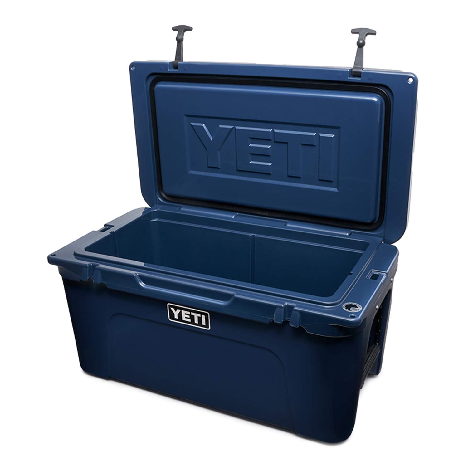 YETI Tundra 65 navy texture close-up showing rotomolded shell durability