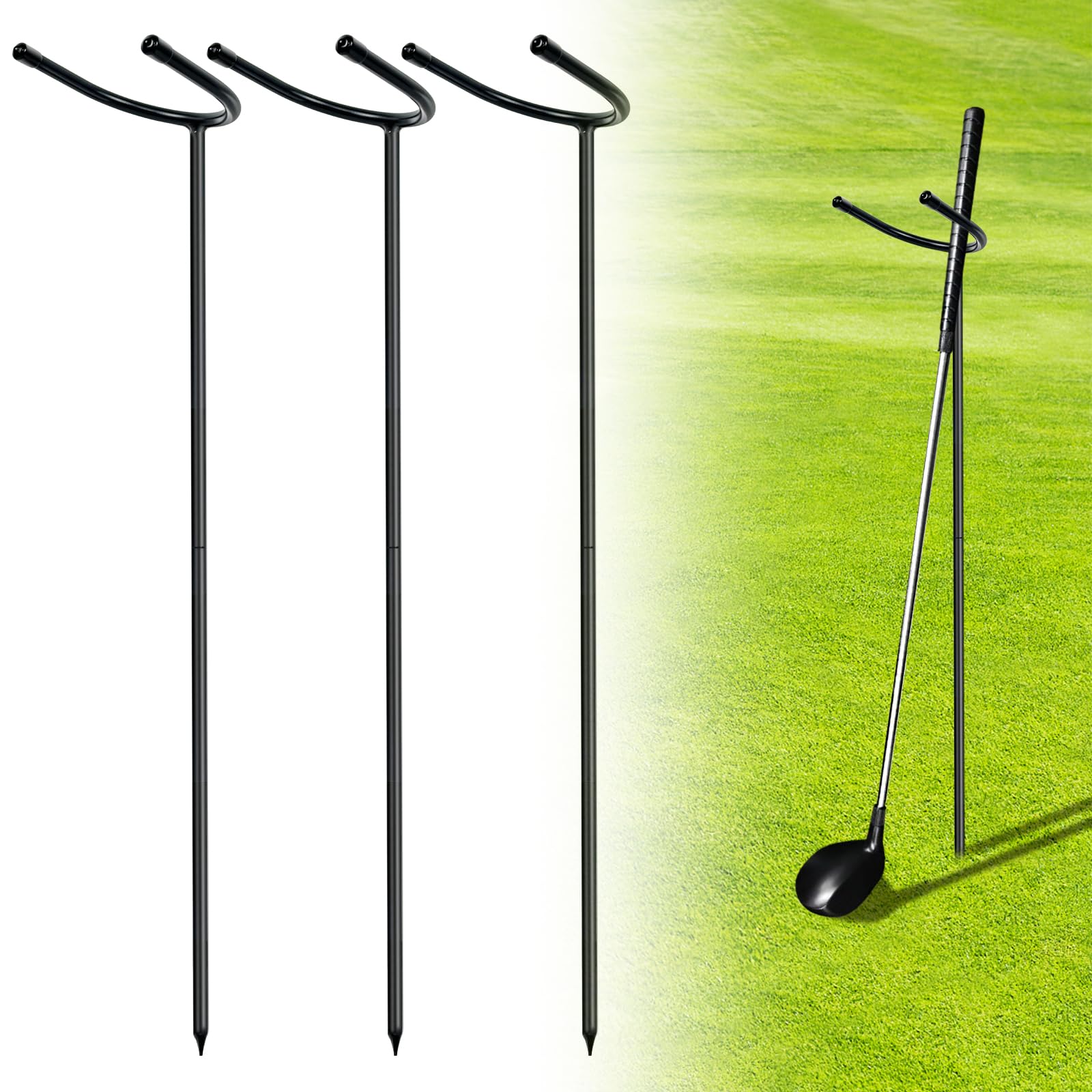 YEXEXINM front view of three detachable club holders showing compact kit and neat storage benefit