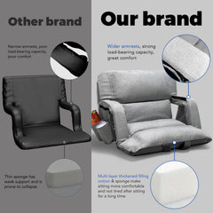 yeyeeyyee side profile highlighting balanced armrests and easy-adjust reclining benefit