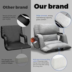 yeyeeyyee side profile with armrests and cup holders demonstrating easy access benefit