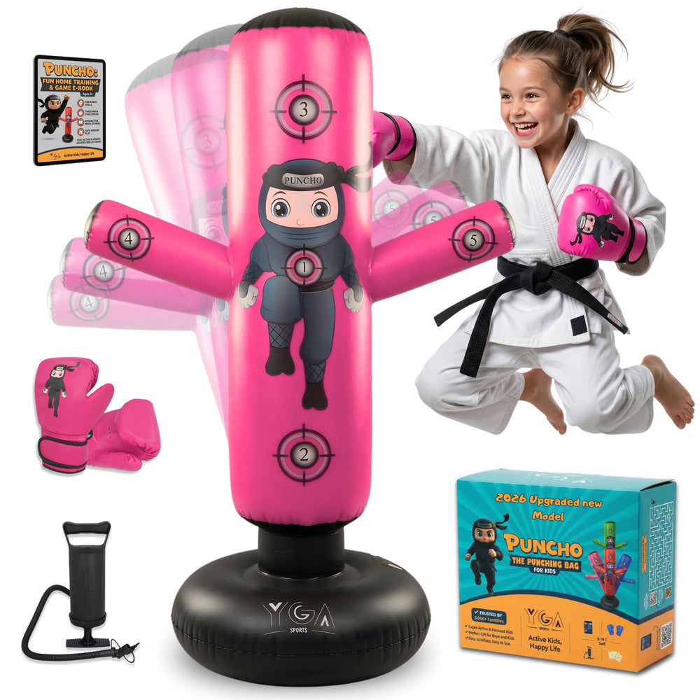 YGA Sports PUNCHO front view showing bag and targets for active play