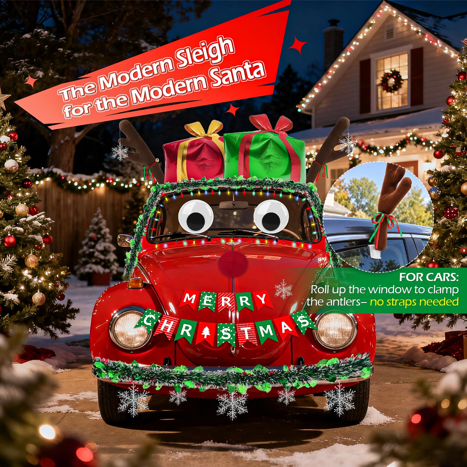 YIBOBO garlands and Merry Christmas banner showing coordinated colors