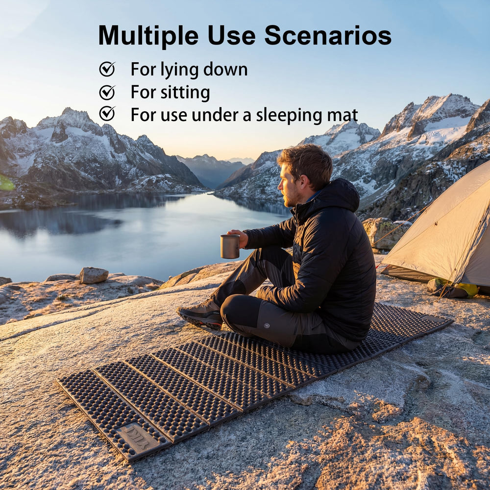 WJYIKIYAO YIKI pad next to backpack demonstrating ultralight scale