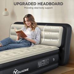 YITAHOME banded headboard detail demonstrating upright support for reading and sitting
