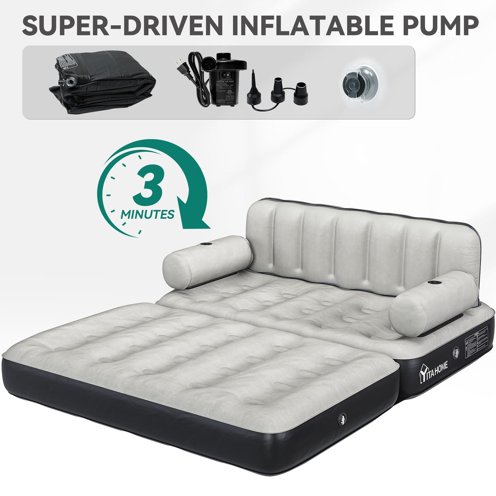 YITAHOME electric pump and nozzles for quick inflation and versatility