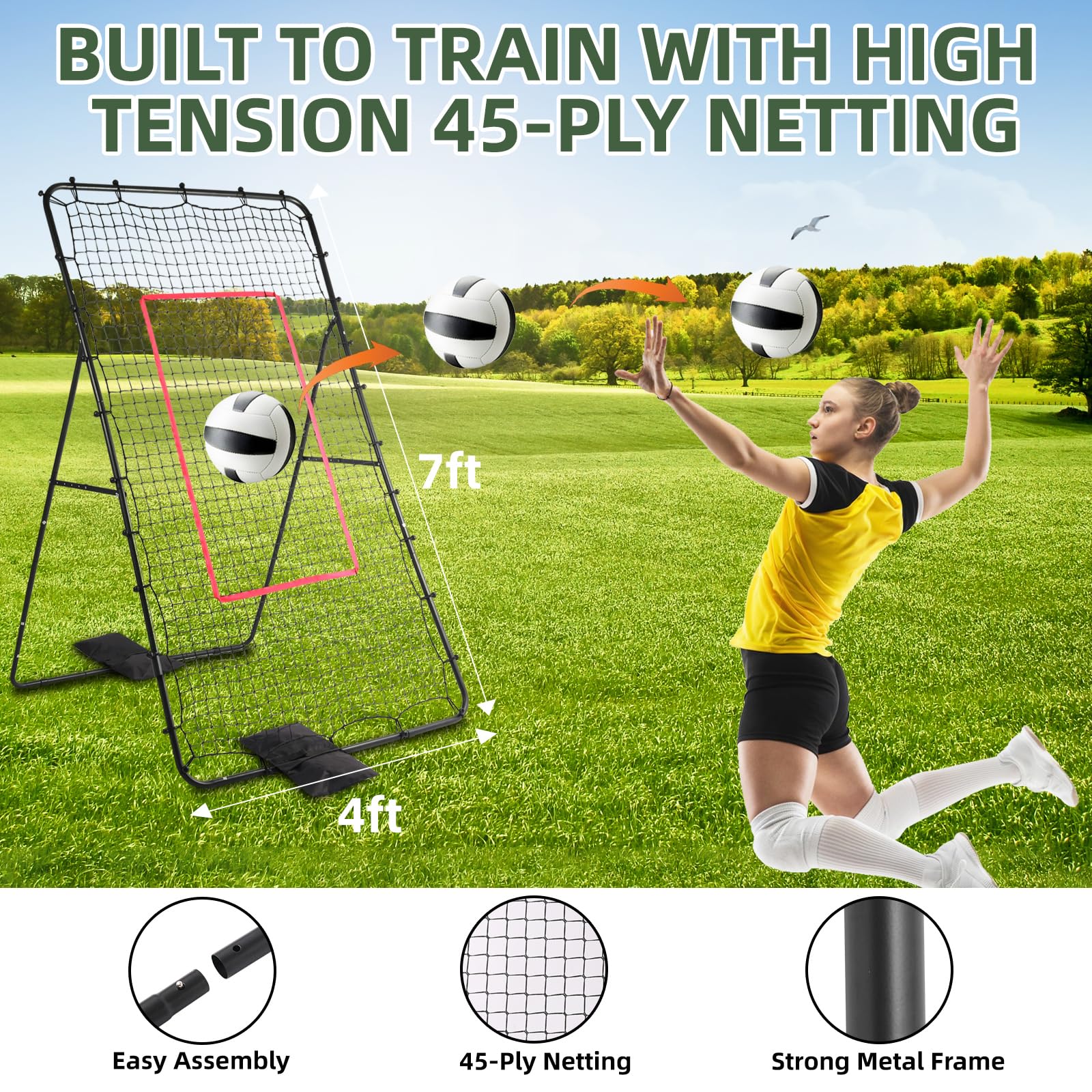 Yiwsnust rebounder folded inside carry bag illustrating portability and easy transport
