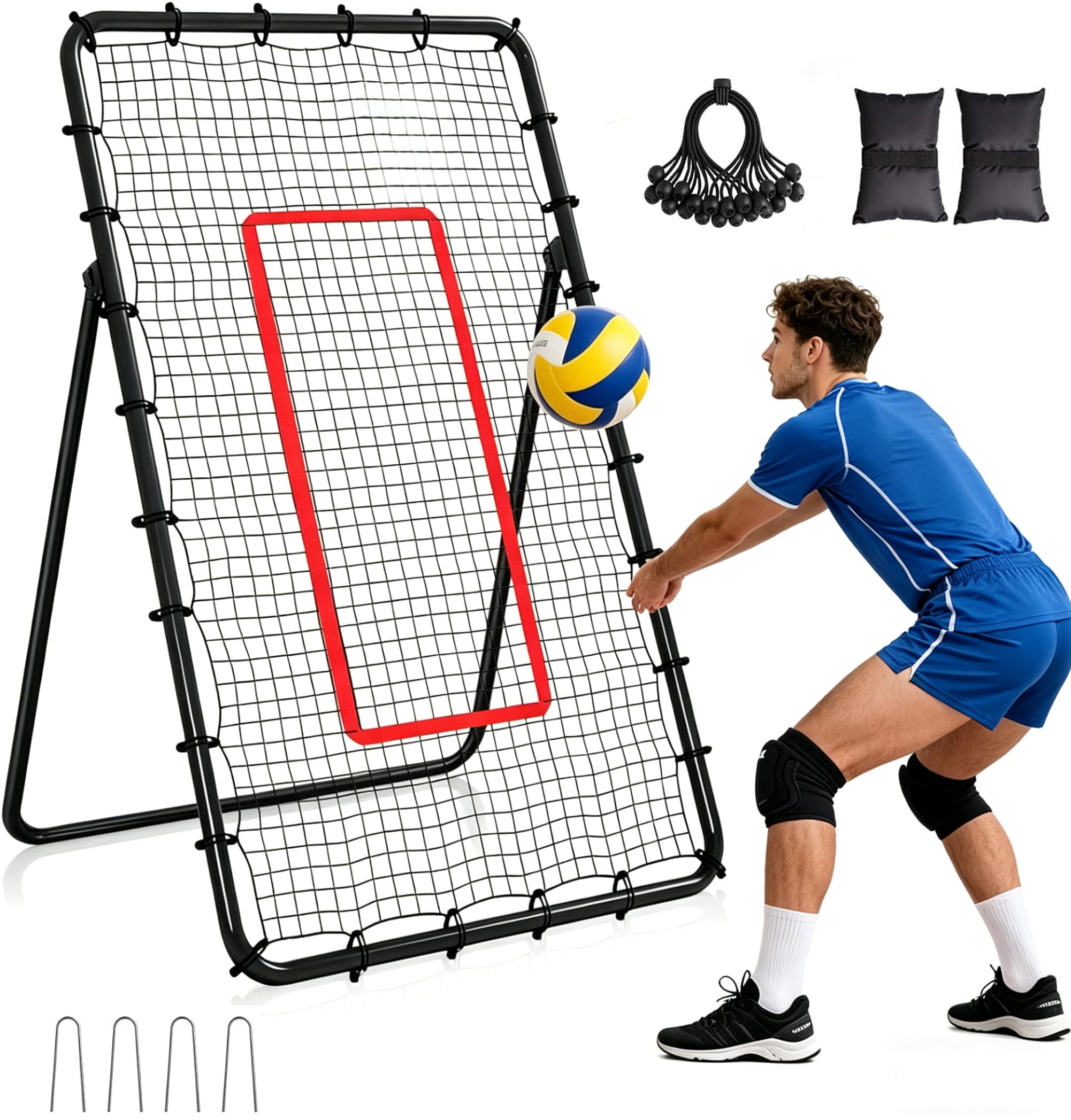 Yiwsnust rebounder front view showing target stripe and clear aim point for focused practice