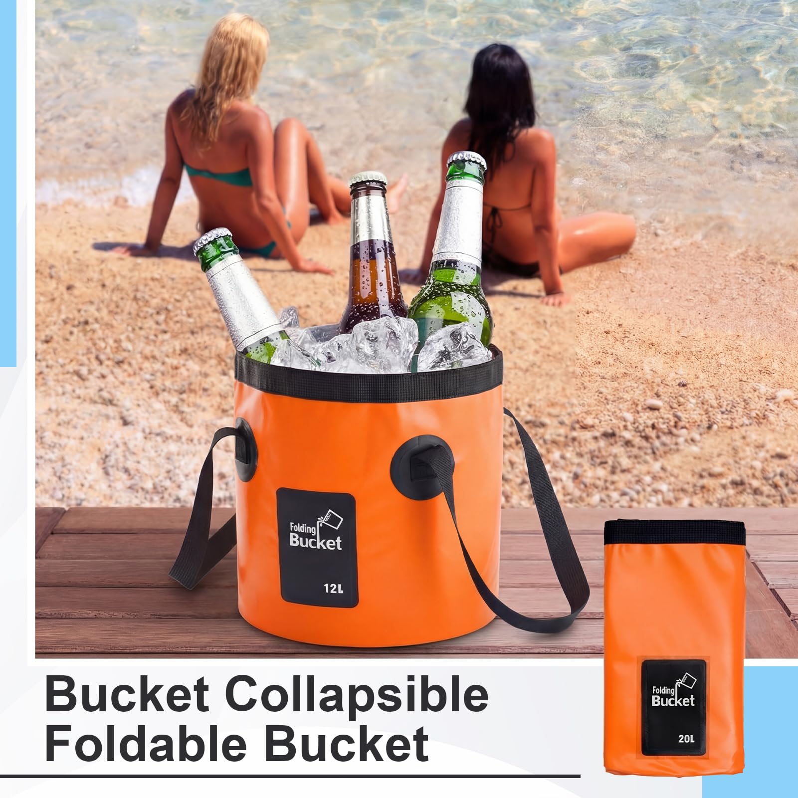 Yiyiring buckets stored in car trunk showing convenient on-road accessibility