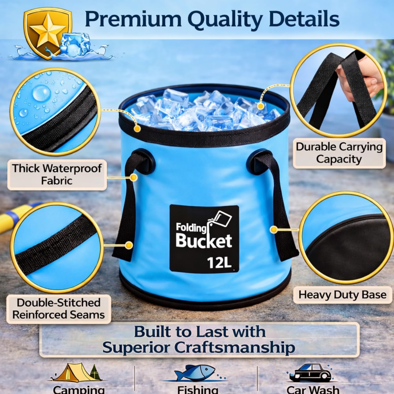 Yiyiring collapsed buckets flat in backpack saving space and easing transport