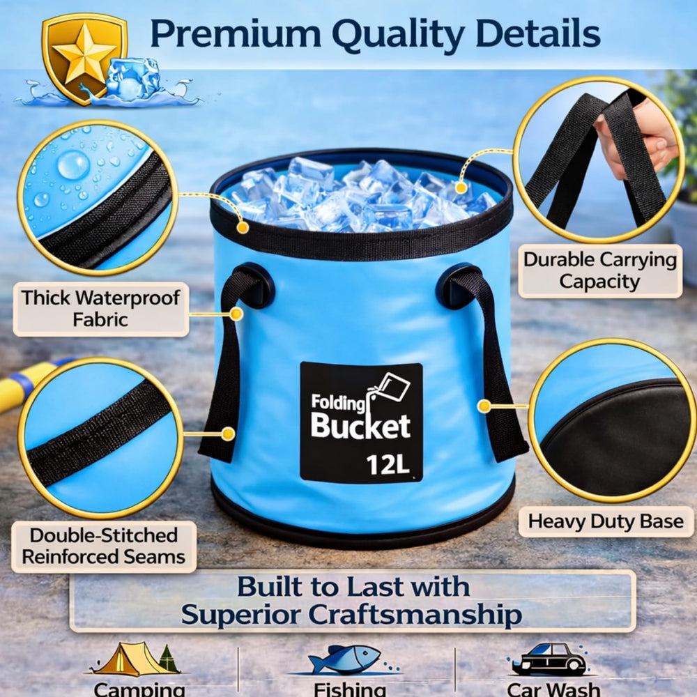 Yiyiring collapsed buckets flat in backpack saving space and easing transport