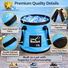 Yiyiring collapsed buckets flat in backpack saving space and easing transport