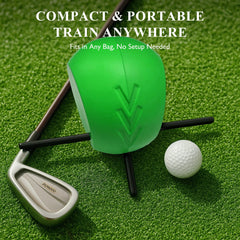 Yochea used on a driving range to reinforce synchronized body rotation