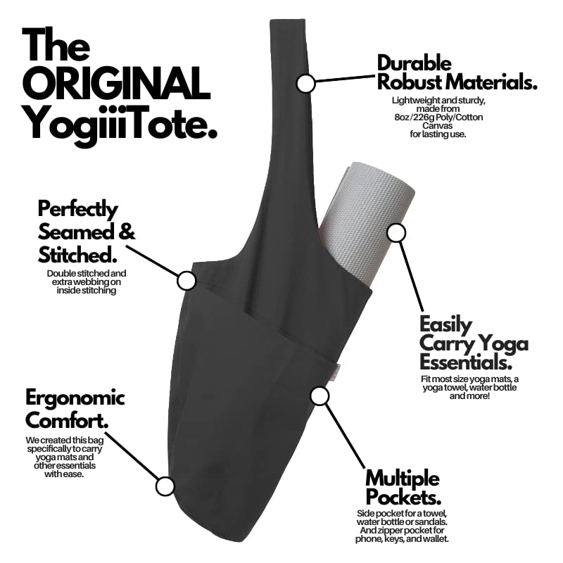Yogiii large side pocket holding bottle and towel for quick access