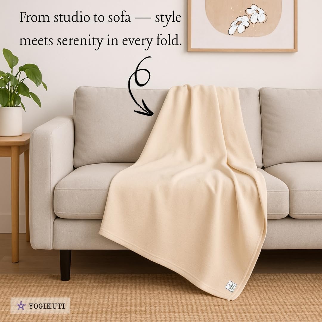 Yogikuti folded blanket inside travel bag showing portability and easy transport