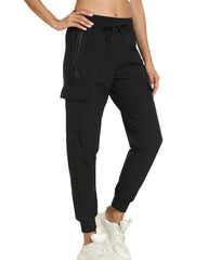 Yoglegins front view black joggers showing fit and silhouette for versatile wear