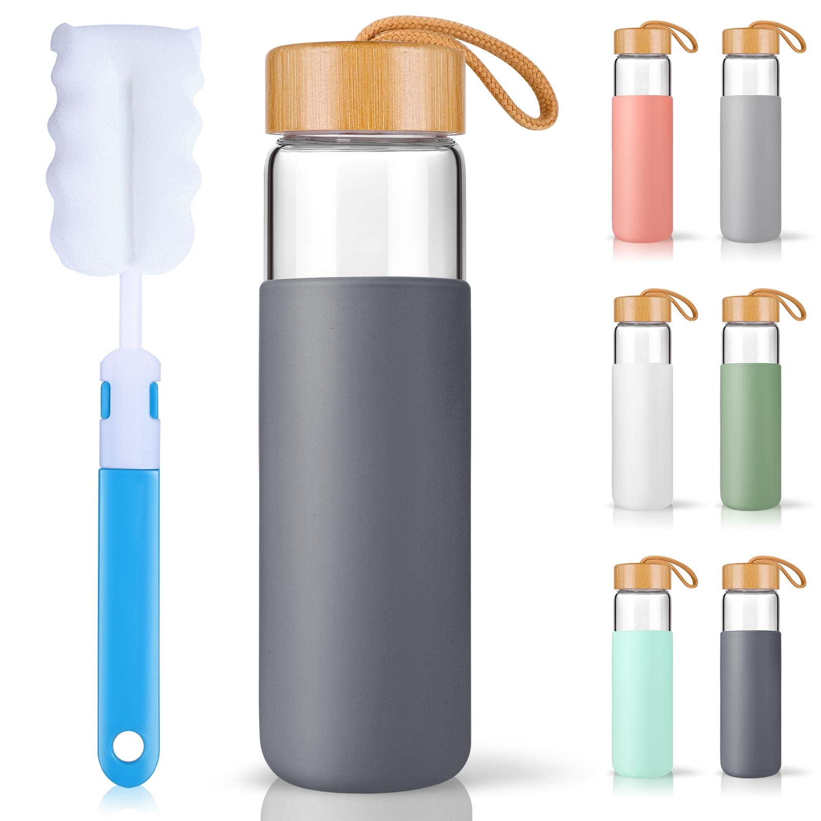 Yomious front view clear glass bottle shows sleek design and practical style