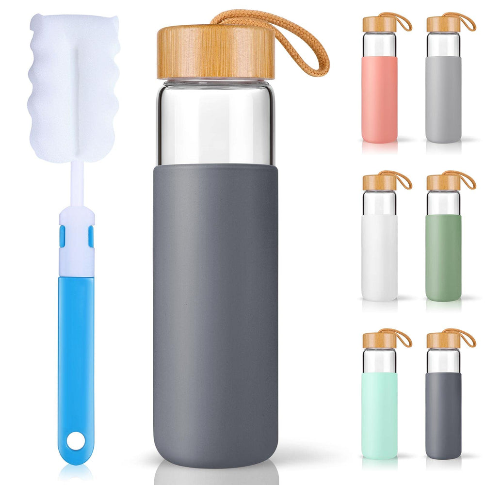 Yomious front view clear glass bottle shows sleek design and practical style