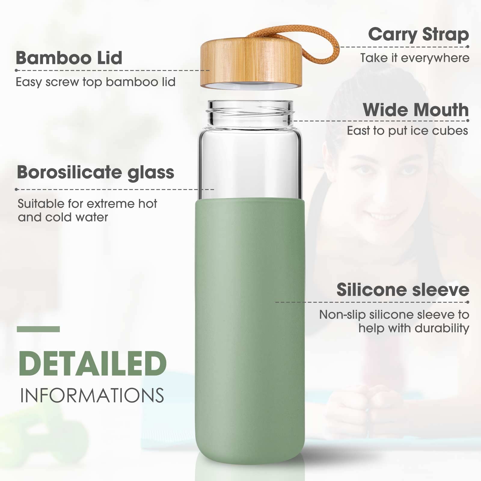Yomious silicone sleeve detail highlighting grip and impact protection benefit