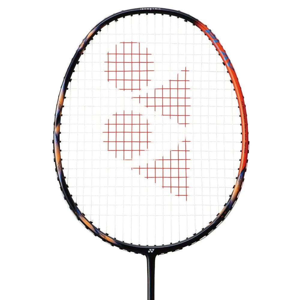 YONEX Astrox 77 Play shaft and string close-up highlighting graphite feel and control benefit