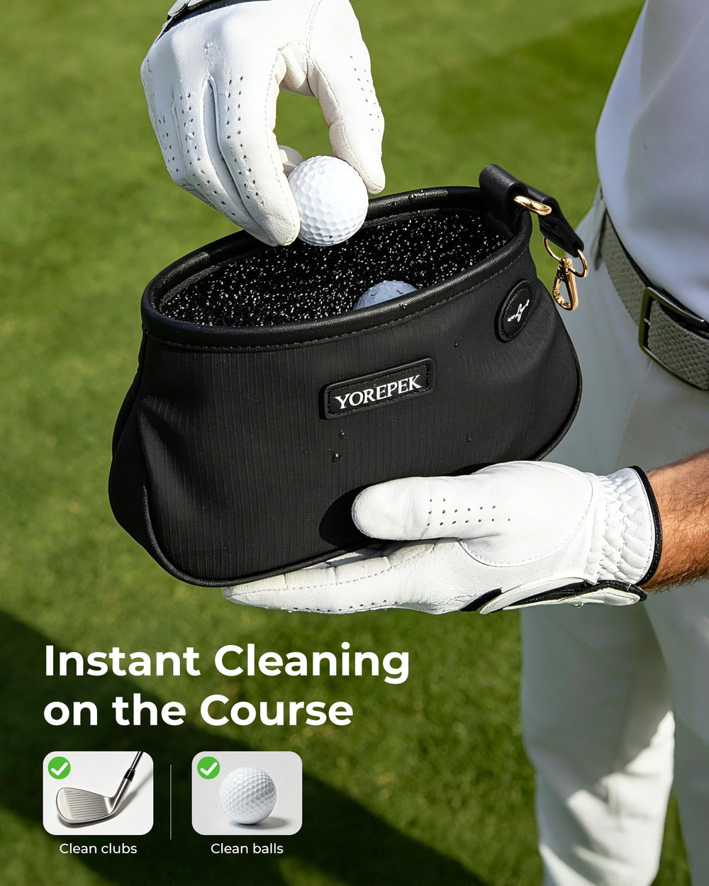 YOREPEK microfiber interior close-up removes dirt without scratching clubs