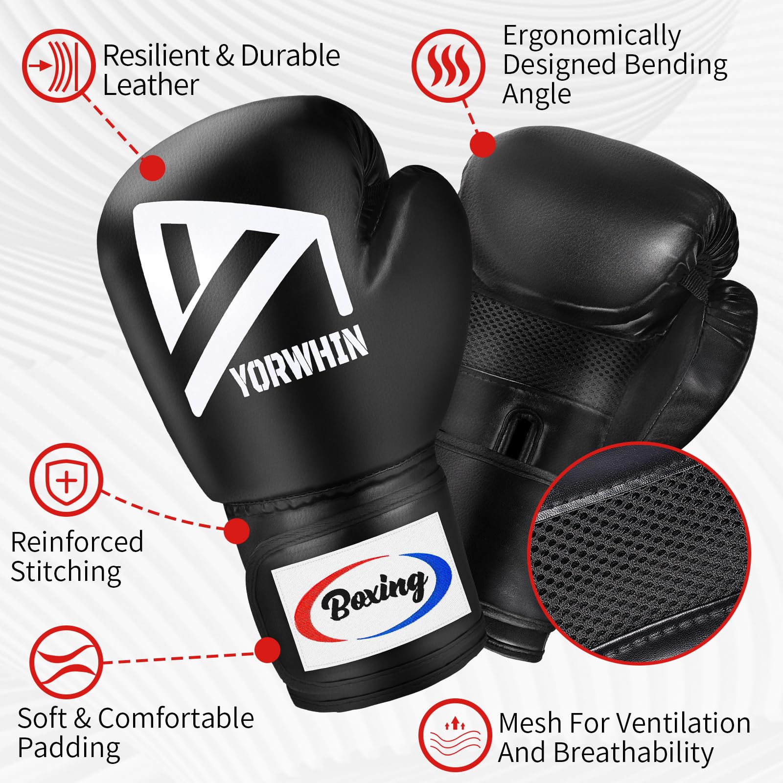 YORWHIN close-up of three-layer padding texture offering durable impact protection