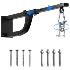 YORWHIN front-mounted hanger showing stable heavy-bag support and cleaner gym layout