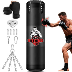YORWHIN front view of the 4ft punching bag and included hanging kit showing durability