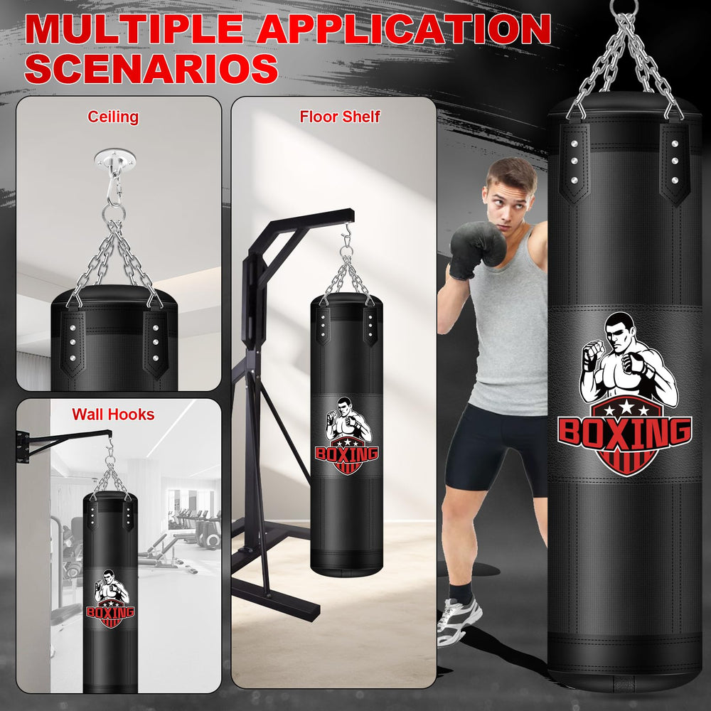YORWHIN punching bag in use in a home gym showing movement and practical training benefit