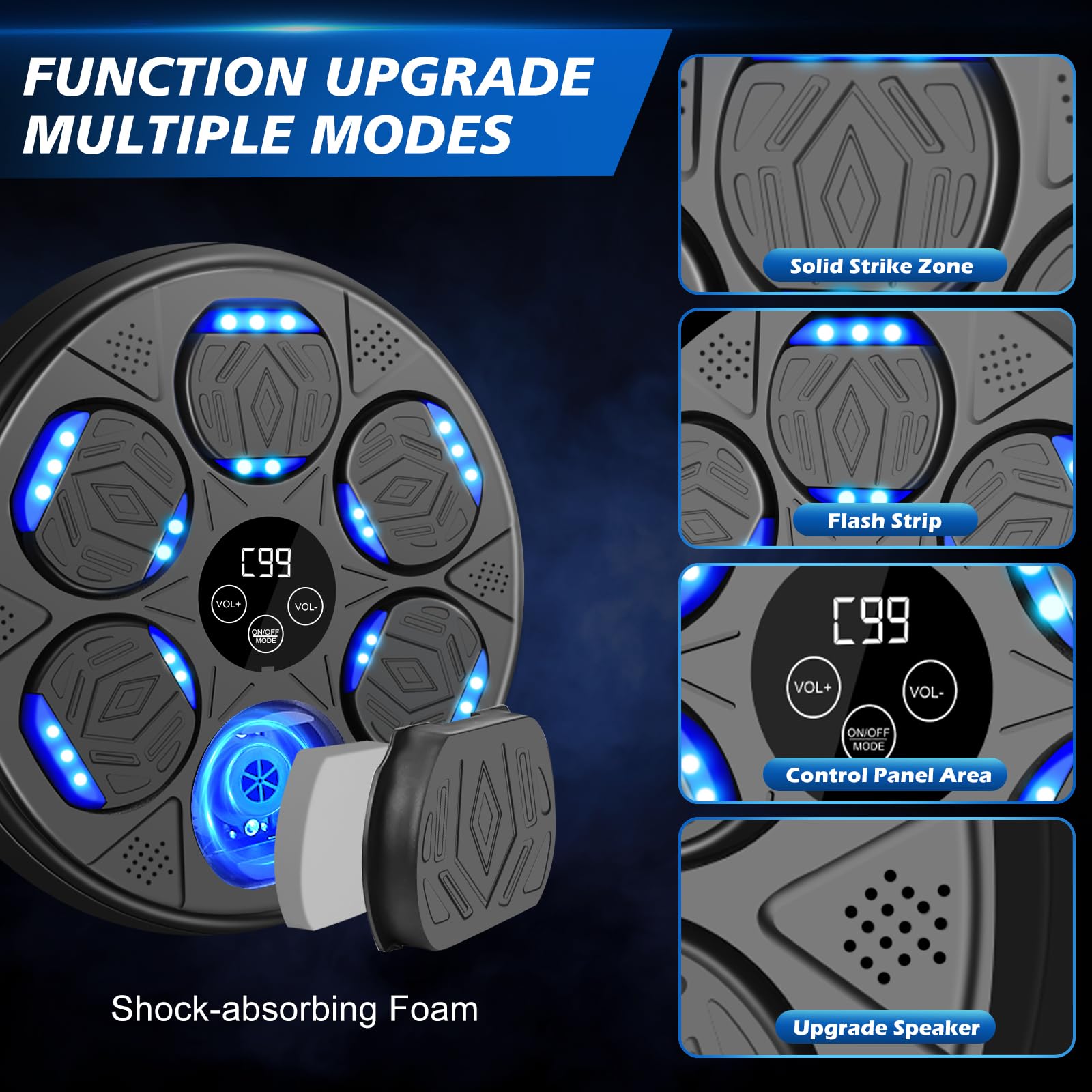 YORWHIN side impact foam detail showing high-elastic surface for shock absorption and safety