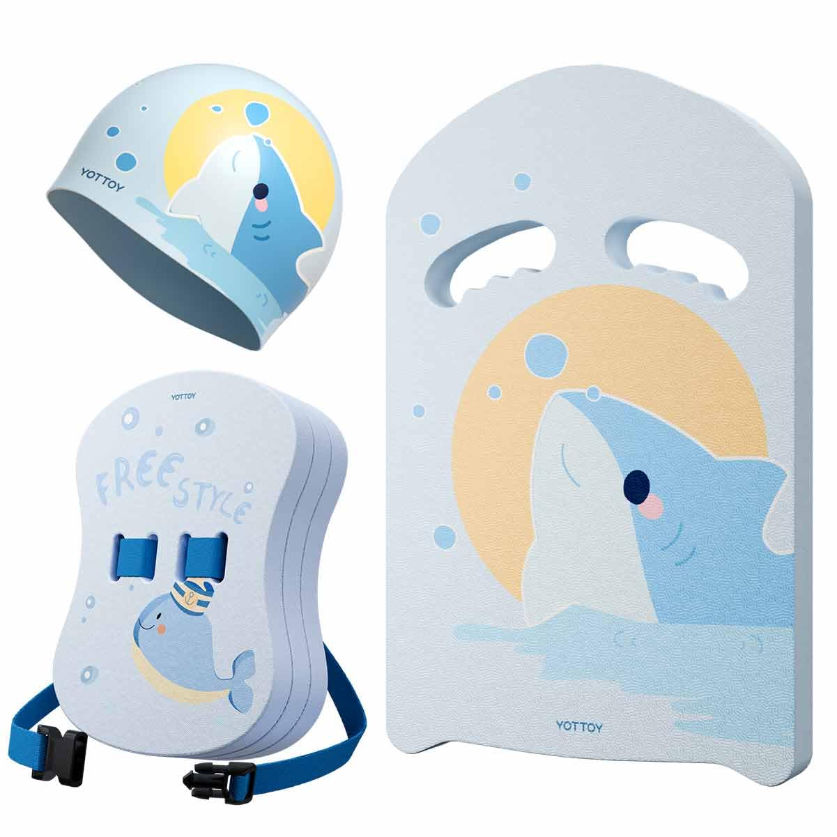 YOTTOY front view of swim belt set showing compact kit and travel readiness