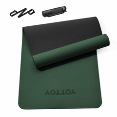 YOTTOY mat front view showing full 72x24 surface and green color for stable practice