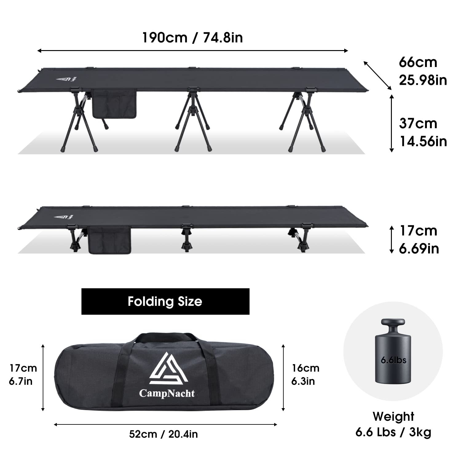 YOUGYM cot set up inside tent showing comfortable elevated sleeping platform