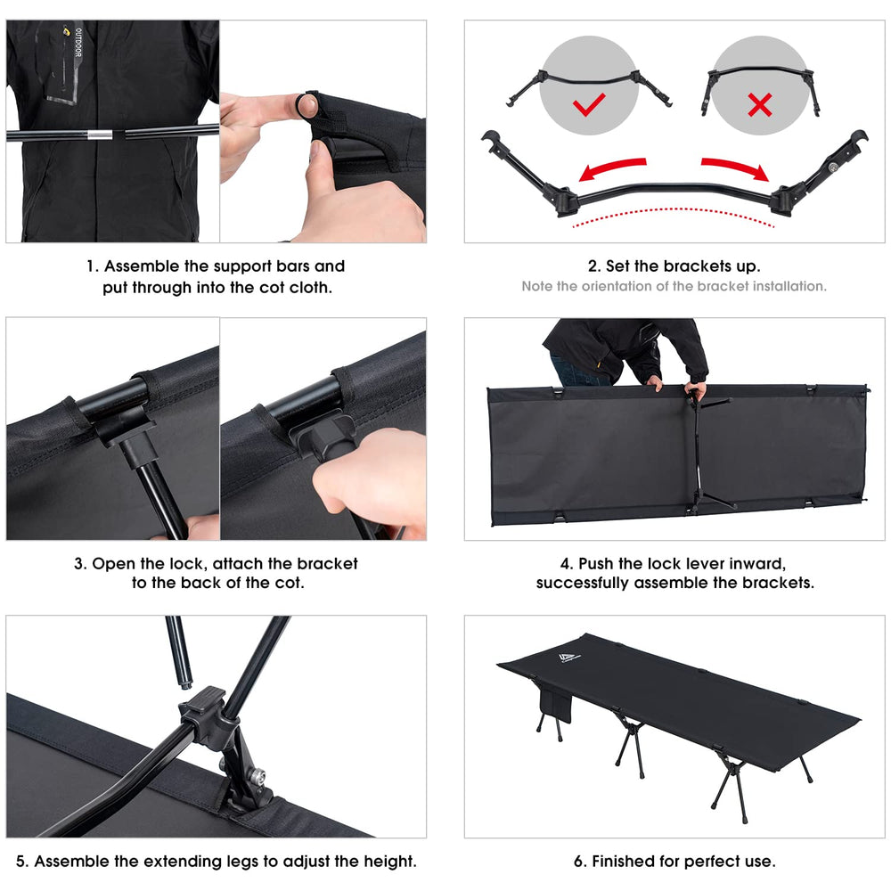 YOUGYM cot side storage pocket holding phone and essentials within reach