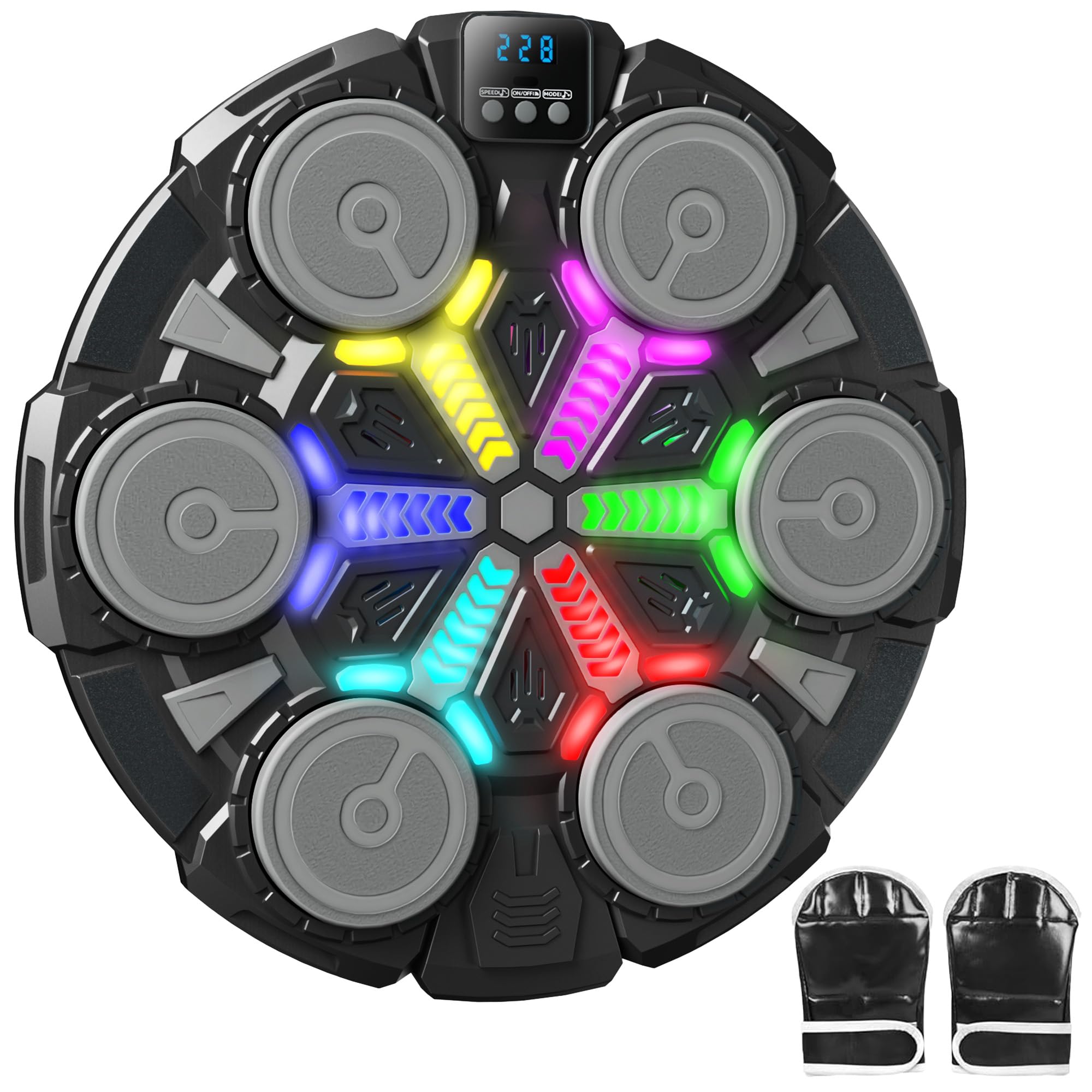 YOULEBITOYS front view of mounted boxing machine showing compact design and benefit