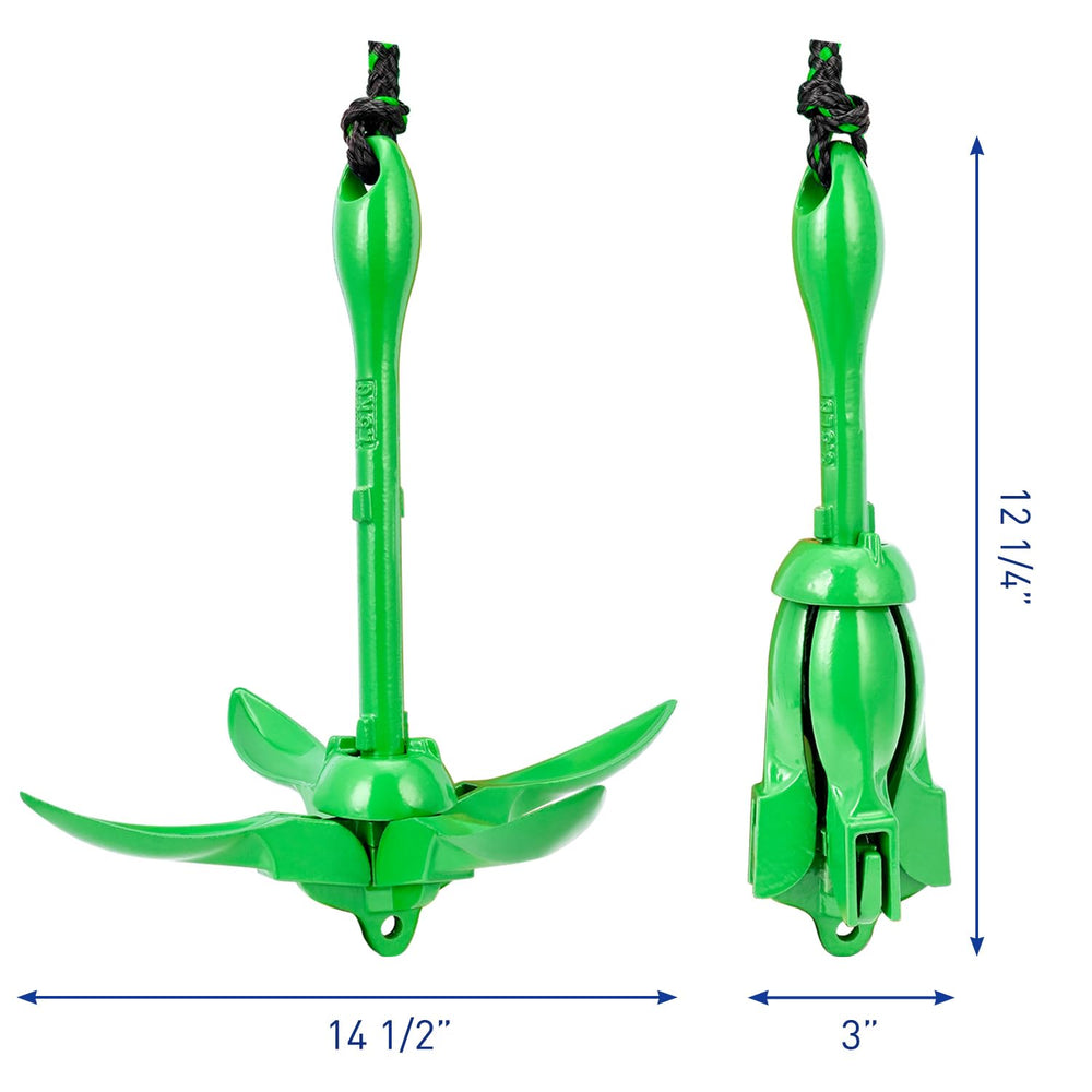 Young Marine close-up of anchor flukes highlighting durable painted finish and gripping power