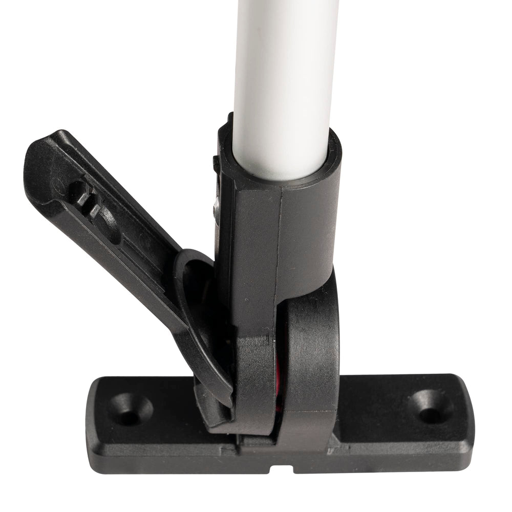 Young Marine folded light mounted on T-top demonstrating low-profile stowage benefit