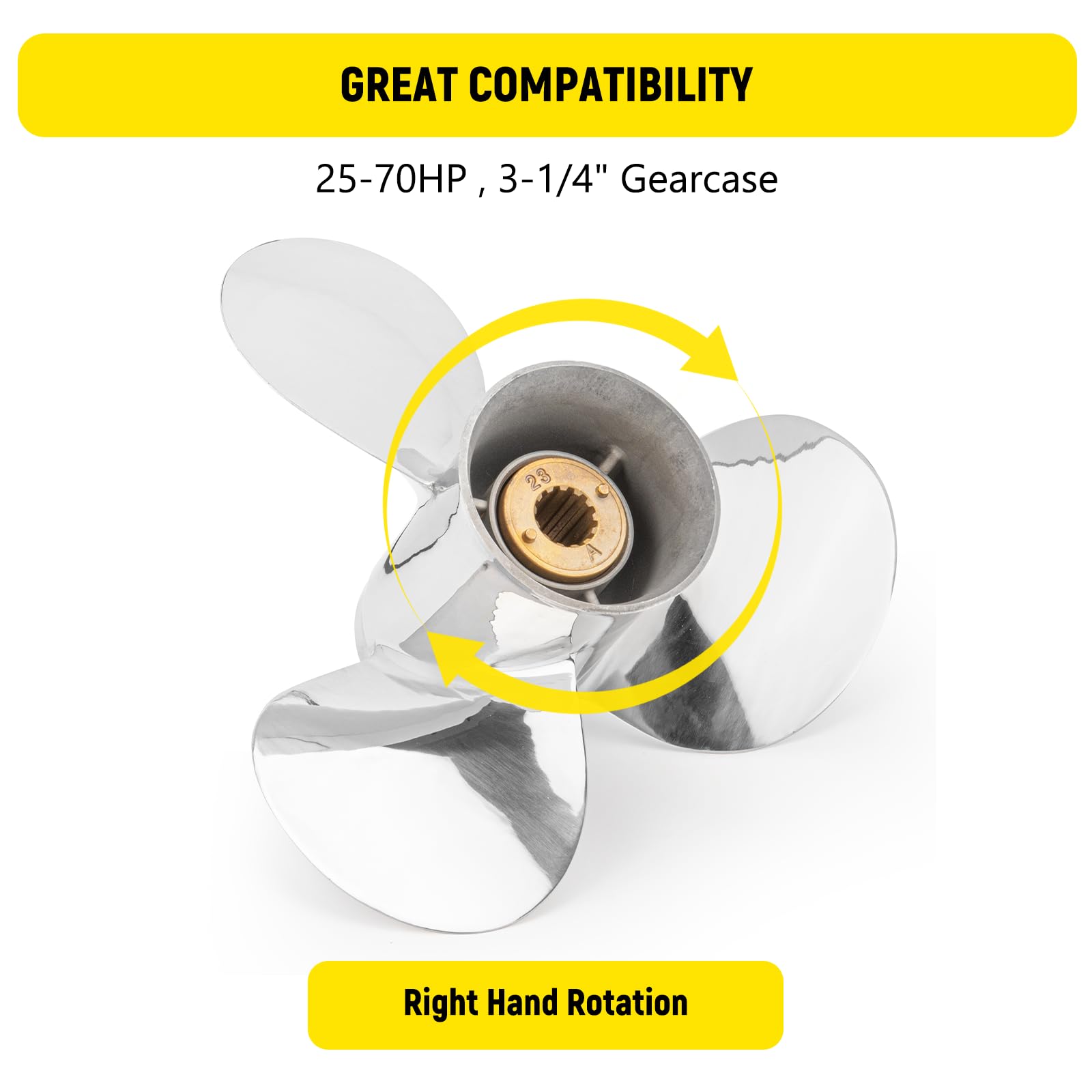 YOUNG PROPS installed on Mercury outboard for dependable on-water performance