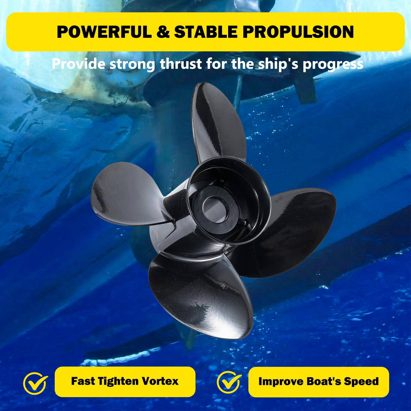 YOUNG PROPS propeller in use on boat wake showing improved acceleration benefit