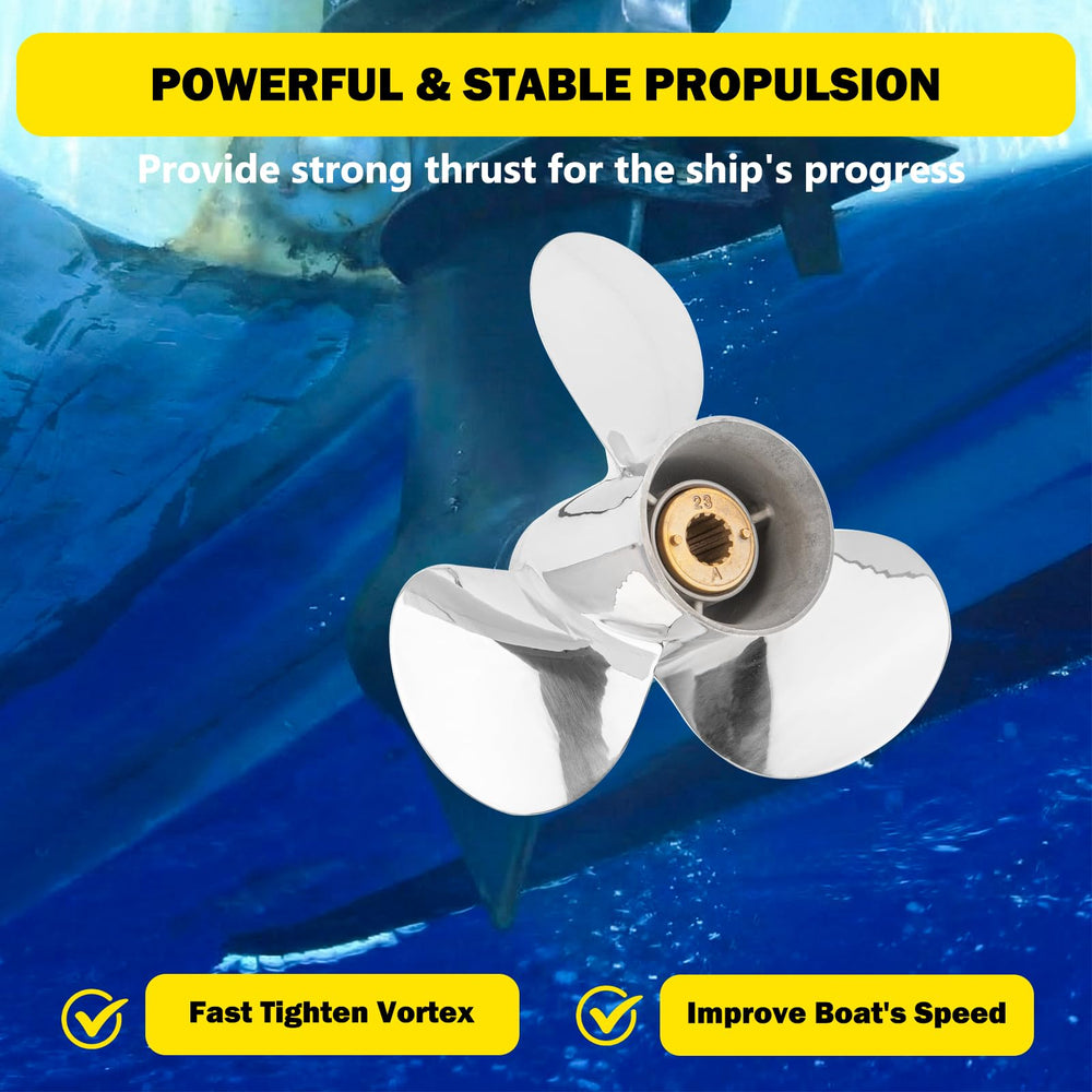 YOUNG PROPS lifestyle shot of boat cruising showing consistent cruising efficiency