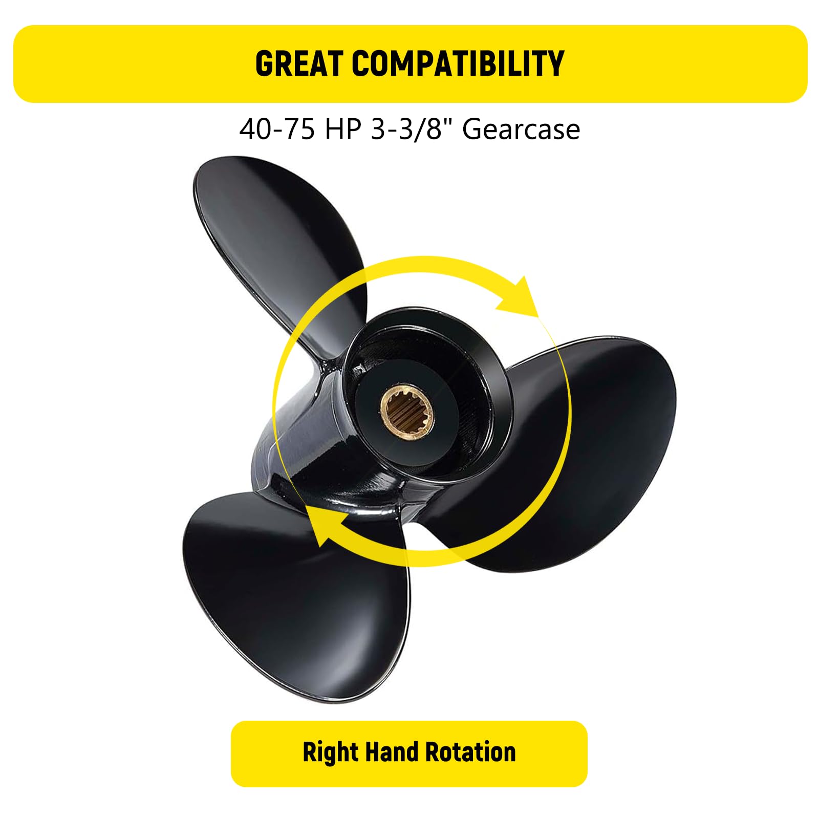 YOUNG PROPS propeller mounted on sterndrive illustrating correct fit and improved acceleration