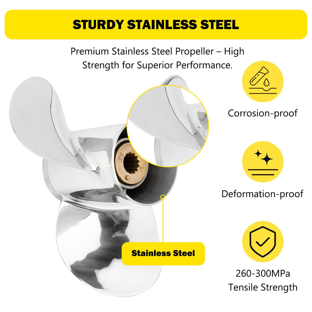 YOUNG PROPS propeller next to ruler showing accurate size for exact replacement