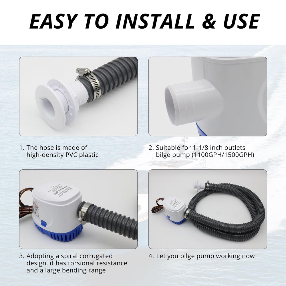 YQMIGU pump installed in boat bilge demonstrating fast water removal benefit