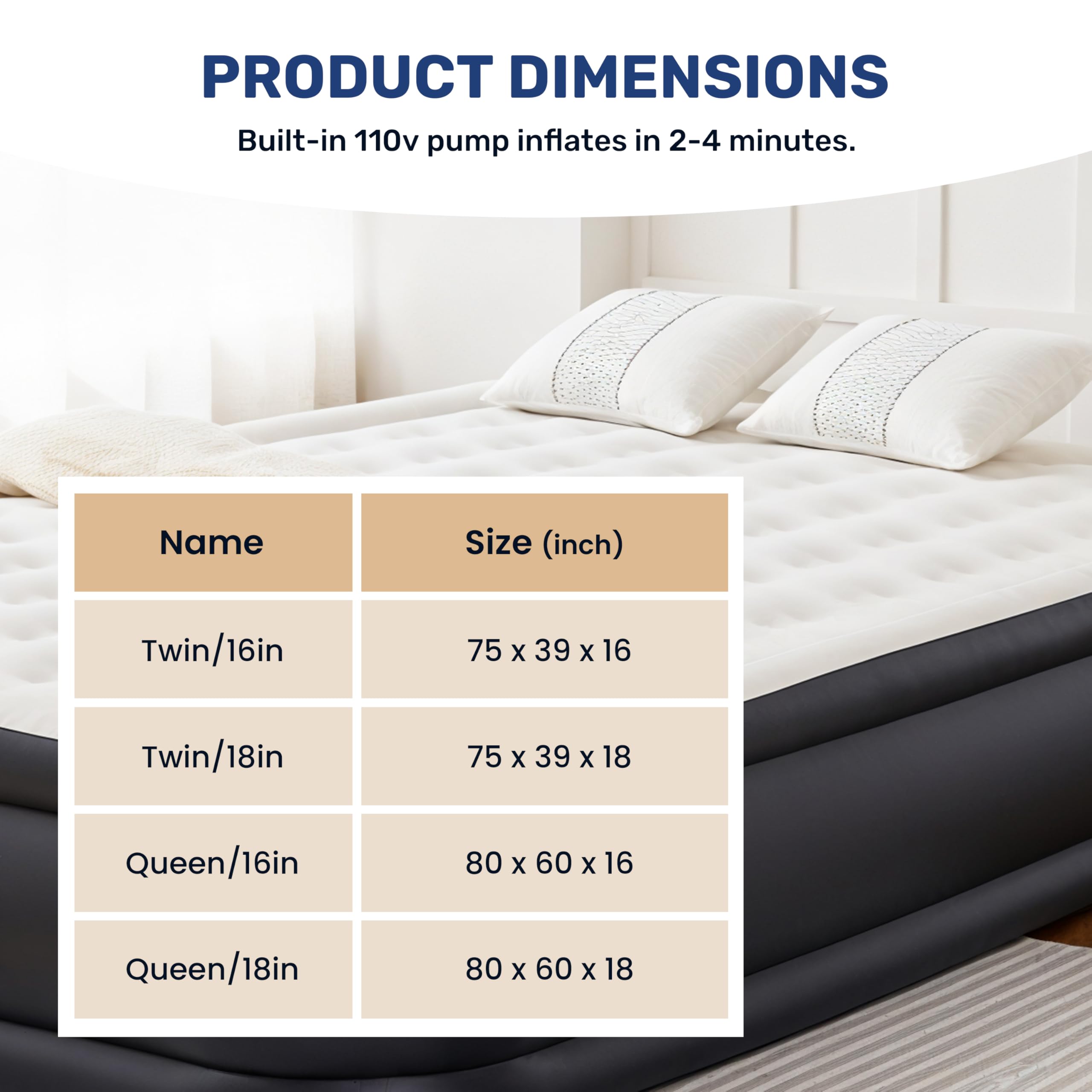 YSSOA mattress set up in bedroom lifestyle scene for overnight guest comfort